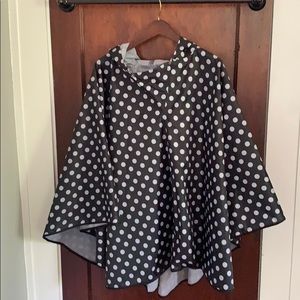 Stylish polka-dot rain poncho